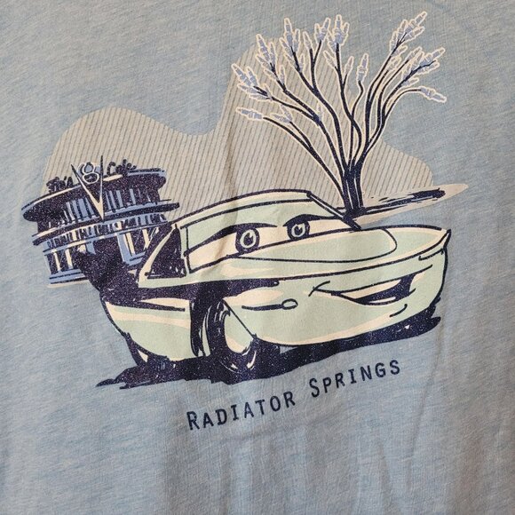 Disney Parks Radiator Springs Youth XL Blue Tee Cars Land California Adventure - Picture 5 of 5